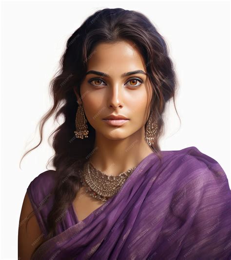 premium ai image indian maiden in purple bandhani saree reflecting deep culture