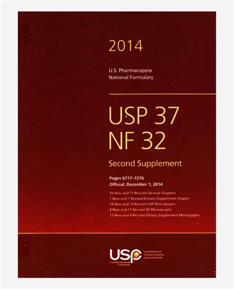 United States Pharmacopeia National Formulary Usp 37 Nf 32 Second