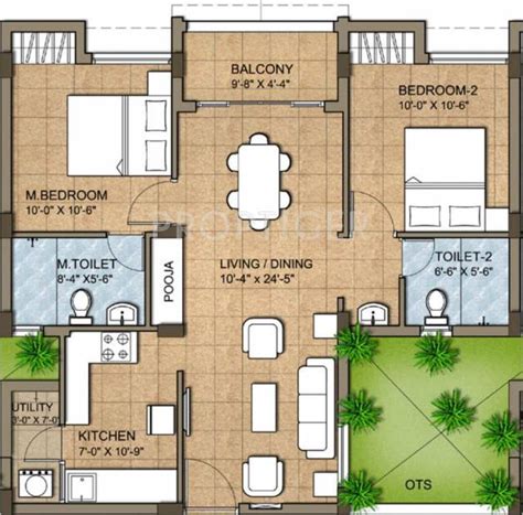 1000 Sq Ft 2 Bhk Floor Plan Image Kg Builders Good Fortune Available