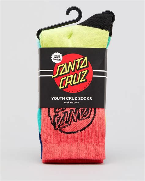 Shop Santa Cruz Youth Neo Socks 2 Pack In Assorted Fast Shipping