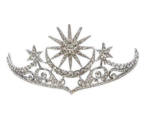 Wiipu Rhinestone Star Tiara Bridal Wedding Crown Baroque