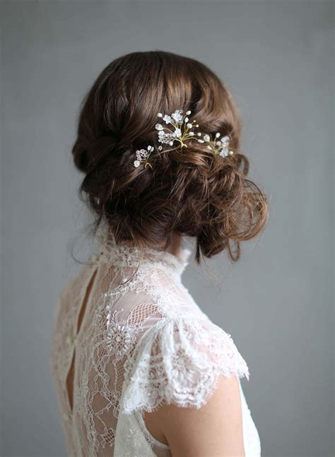 Bridal Hair Pins Misty Floral Bobby Pin Set Of 3 Style 726 Twigs