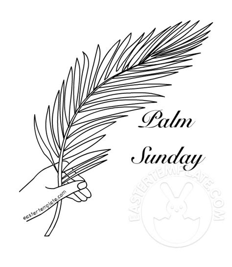 Sunday Palm Leaf Coloring Page Easter Template