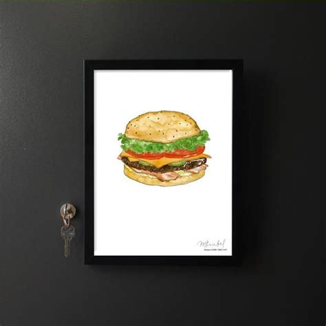 One Big And Juicy Bacon Burgerthis Print Is A 9x12 Digital
