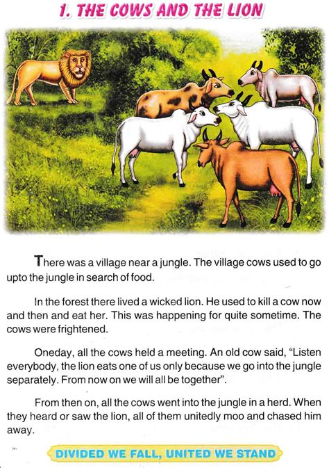 The Cows And The Lion Kids Short Stories Books Read Free