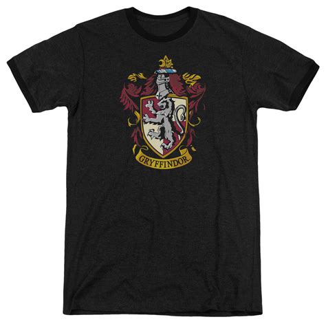 Harry Potter Gryffindor Crest Officially Licensed Adult Ringer T Shirt