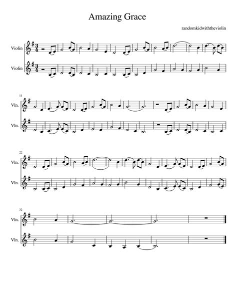 The music is playable on flute, piano, and other c instruments. Amazing Grace Sheet music for Violin | Download free in PDF or MIDI | Musescore.com