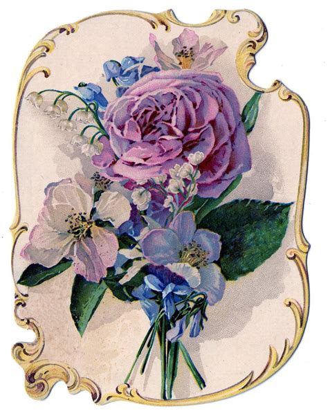 Victorian Clip Art Stunning Rose Bouquet Perfume Ad Vintage Roses