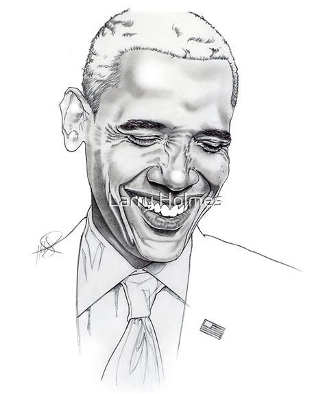 Barack Obama Sketch 2 By Larry Holmes Redbubble