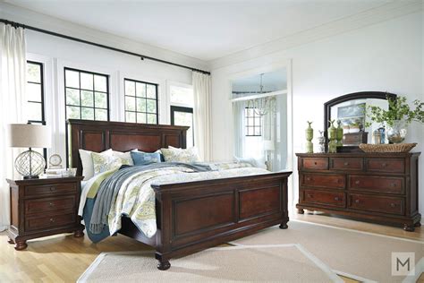 Check spelling or type a new query. Porter Queen Panel Bed in Rustic Brown Cherry | Dark wood ...