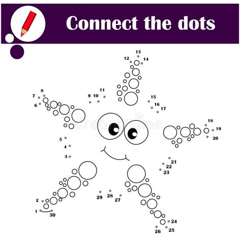 Cute Little Starfish Connect The Dots By Numbers To Draw The Starfish