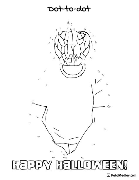FotoMedley Halloween Dot To Dot Free Coloring Page