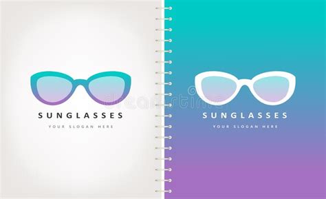Sunglasses Logo Design Template Sunglass Beach Sunrise Logo Concept Stock Vector
