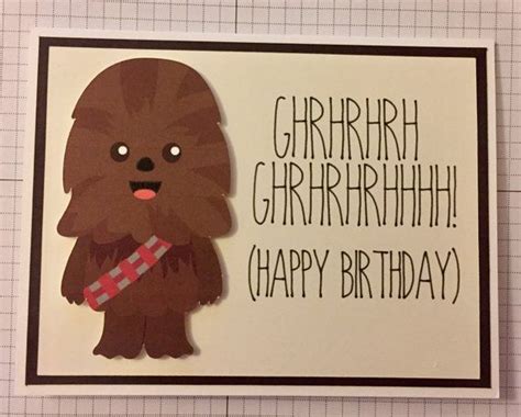 Disney Star Wars Chewbacca Birthday Card Dad Birthday Card Happy