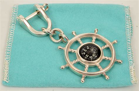 Lot Tiffany And Co Compass Key Ring Sterling Silver
