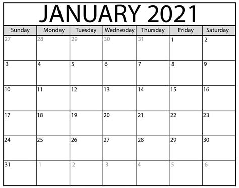 Help them by downloading this calendar today. Printable January 2021 Calendar With Holidays Sheets ...