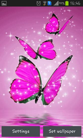 Pink Butterfly Para Android Baixar Grátis O Papel De Parede Animado