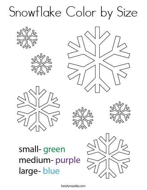 Snowflake Color By Size Coloring Page Twisty Noodle Steam Activities
