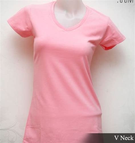 Jual Kaos Polos Cotton Spandex Wanita V Neck Original Murah Jakarta Di