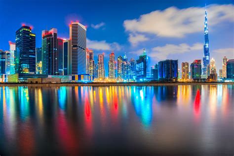 Dubai Buildings Night View Wallpaper 3852x2572