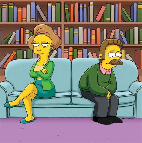 Edna Krabappel And Ned Flanders On The Couch Apart Edna Krabappel The Simpsons Simpsons Quotes