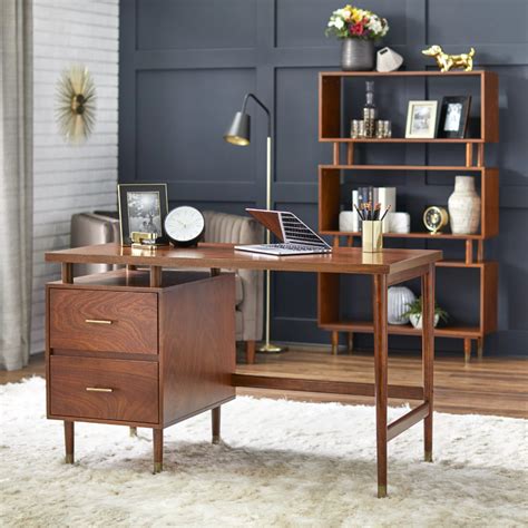 Camylle 50 Desk Mid Century Modern Desk Home Office Furniture