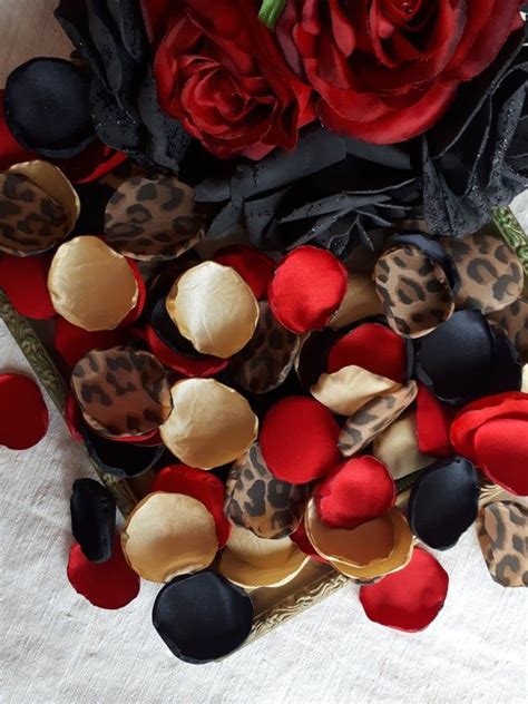 Red Black Gold And Leopardcheetah Petals African Wedding Etsy