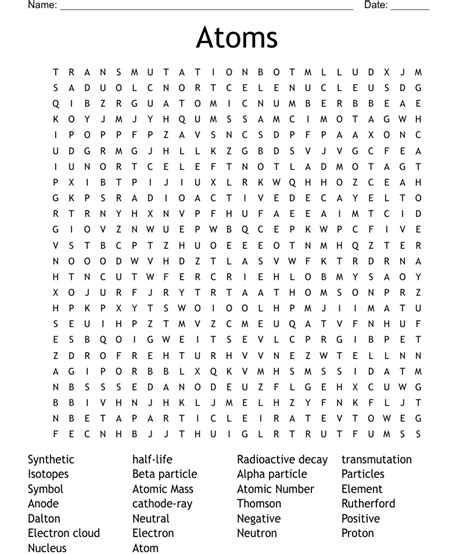 Atoms Word Search Wordmint
