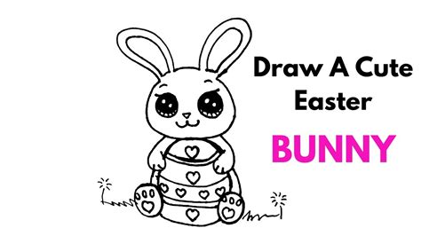 How To Draw A Cute Easter Bunny Step By Step🐇🐰🐇🐰🐇🐰 Youtube