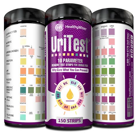 10 Parameter Urinalysis Test Strips 150ct - Made in USA - Urinary Tract ...
