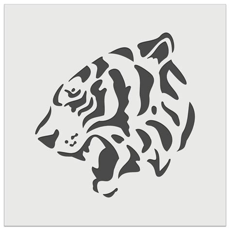Ferocious Bengal Tiger Head Side View DIY Cookie Wall Craft Stencil 5