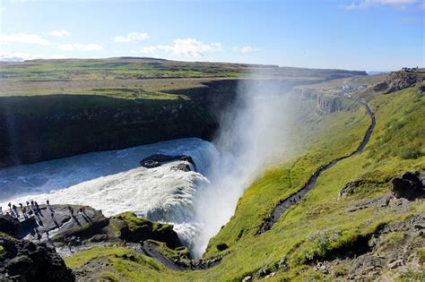 Premium Photo Gullfoss Is An Amazing Waterfall Located In The Canyon