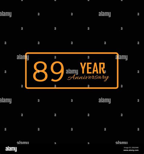 89 happy year anniversary lettering text banner black color vector illustration stock vector