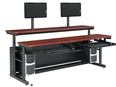 Balt split level 72w adjustable desk, steel/laminate (83080m),size: The Office Leader. Sperco Split Level Adjustable Computer ...