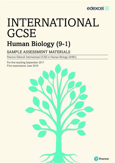 International Gcse Human Biology 9 1 Sample Assessment Materials