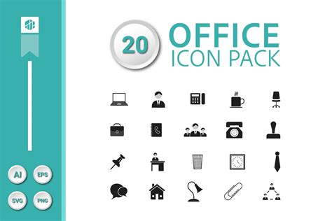 20 Office Icon Pack Graphic By Heypexlio · Creative Fabrica