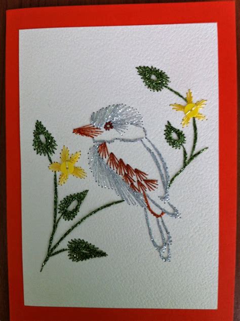 Photo Bird Embroidery Pattern Paper Embroidery Embroidery Cards