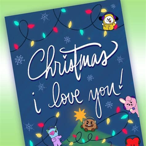 Bts Bt21 Christmas Card Happy Holidays Instant Download Etsy Hong Kong