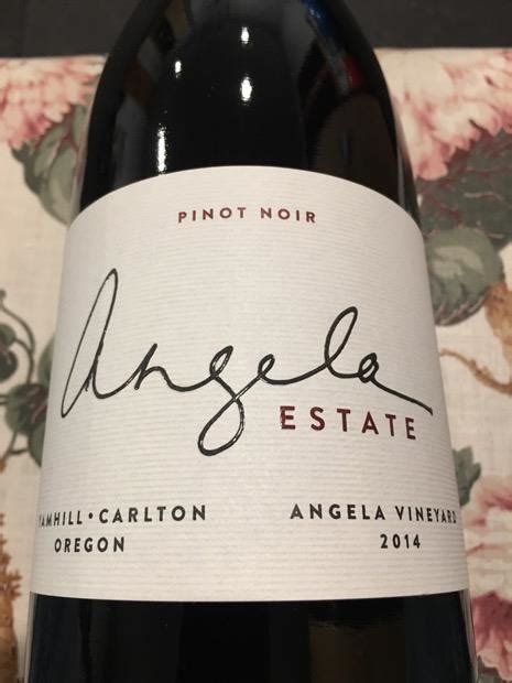 2014 Angela Pinot Noir Angela Vineyard Yamhill Carlton Usa Oregon Willamette Valley Yamhill