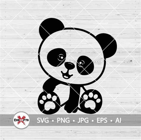Cute Panda Svg Baby Panda Clipart Cute Baby Panda Svg Cute Panda