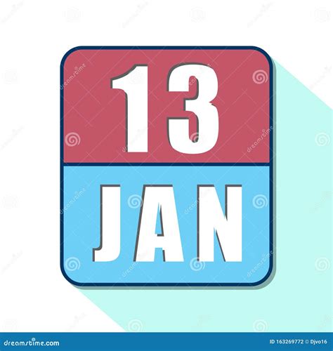 January 13th Day 13 Of Monthsimple Calendar Icon On White Background