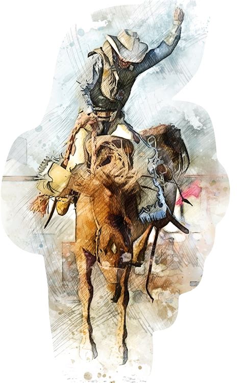 Cowboy Watercolor Printable Watercolor Art Print Painting Etsy