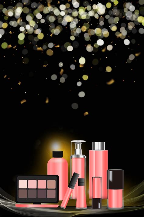 Cosmetics Promotional Cosmetics Promotion Gold Black Background