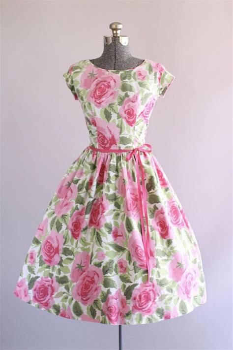Vintage 1950s Dress 50s Cotton Dress Modern Classics Pink Etsy