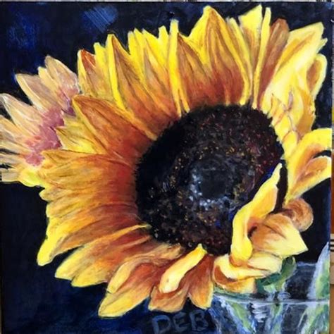 Daily Paintworks Romantic Sunflower Original Fine Art For Sale