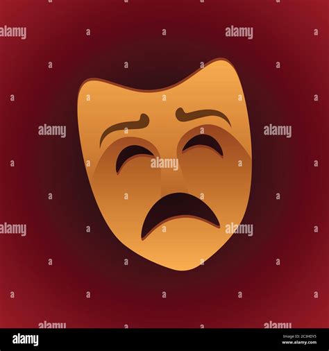 máscara teatral expresión triste ilustración vectorial Imagen Vector