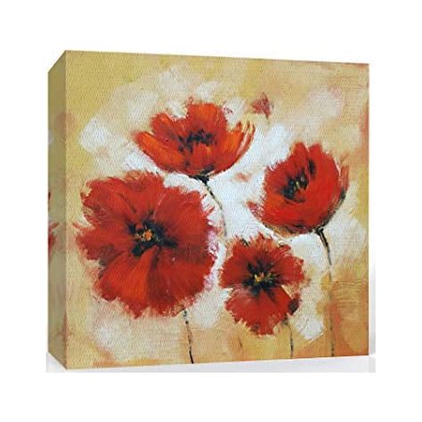 Wall26 Canvas Wall Art Elegant Red Flowers Pictures Home Wall