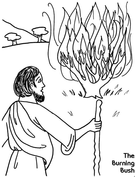 Moses had come all the way to the mountain of hoebeb to find grass for his sheep. Moses and the Burning Bush (Exodus 3-4) | Coloring pages ...