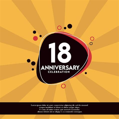 Premium Vector 18th Years Anniversary Design Template Abstract Vector