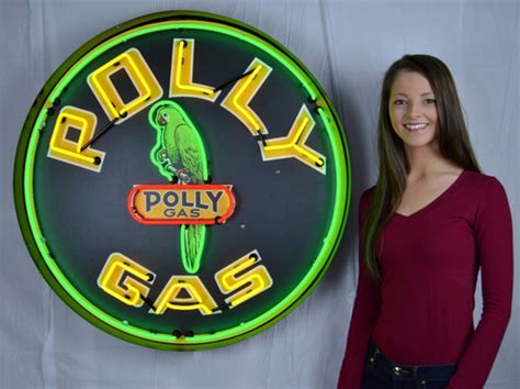 Super Large 36 Polly Gas Neon Sign Past Gas Garage